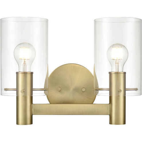 Apolla 2 Light 15 inch Vintage Brass Vanity Light Wall Light